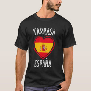 Camiseta Bandeira da Espanha Coração Cidade Tarrasa