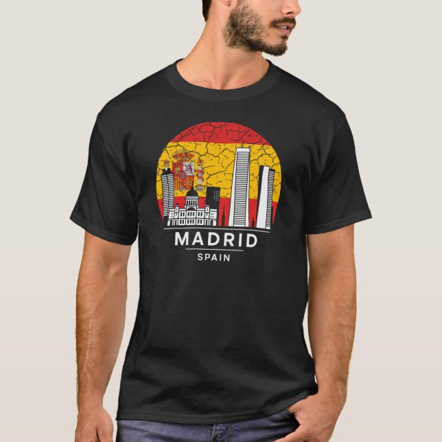 Camiseta Bandeira da Espanha da Cidade de Madrid (Frente)