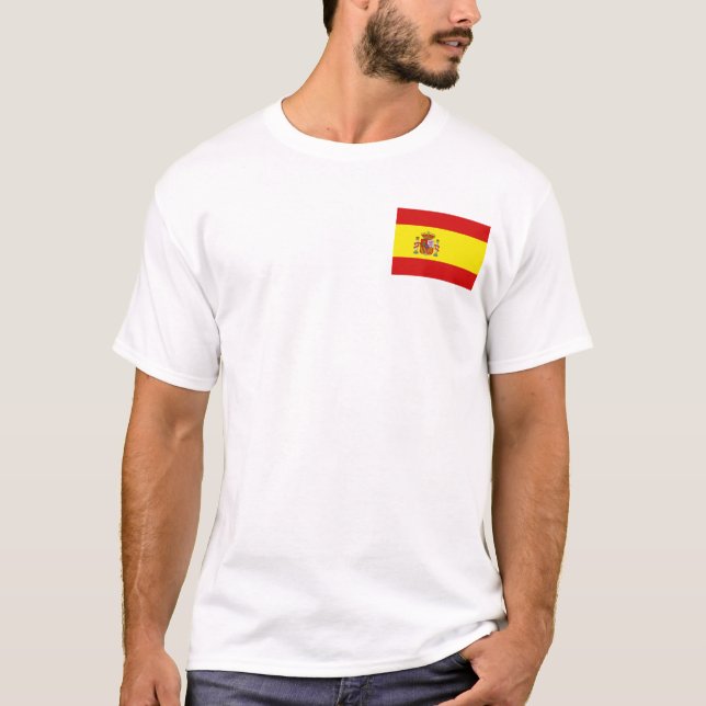 Camiseta Bandeira da espanha e t-shirt do mapa (Frente)