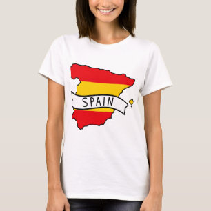 Camiseta Bandeira da Espanha Mapa Orgulho Patriótico Espanh