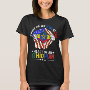 Camiseta Bandeira da Etiópia Estrangeira Americana Etíope