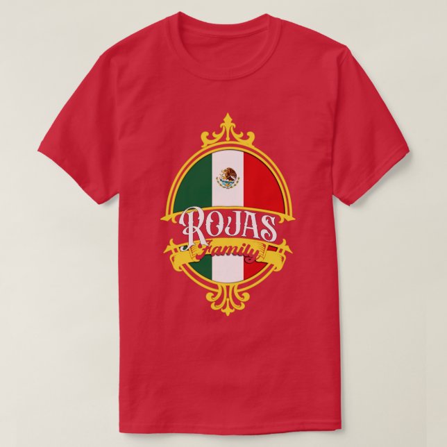 Camiseta Bandeira da Família Rojas no México (Frente do Design)
