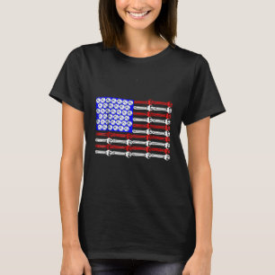 Camiseta Bandeira Da Ferramenta Patriótica Americana Mecâni