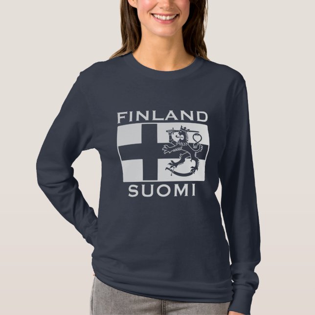 Camiseta Bandeira da Finlândia (Frente)