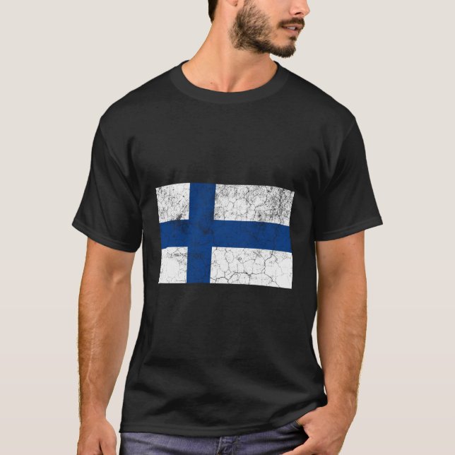 Camiseta Bandeira Da Finlândia (Frente)