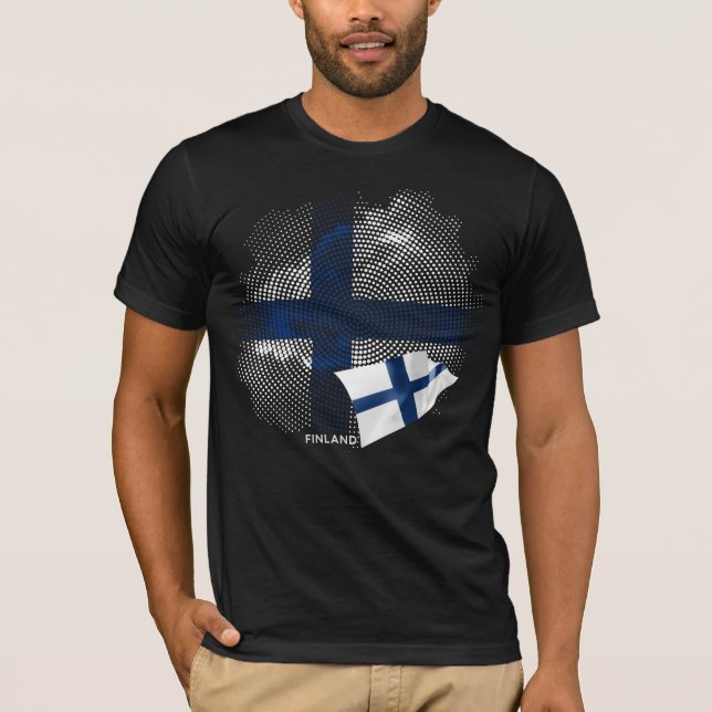 Camiseta bandeira da Finlândia (Frente)