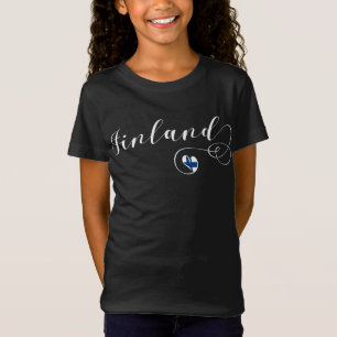 Camiseta Bandeira da Finlândia Heart, Orgulho Finlandês