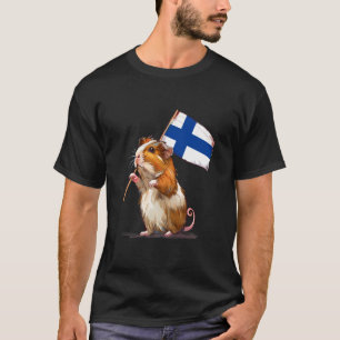 Camiseta Bandeira da Finlândia Porquinho-da-índia Finlandês