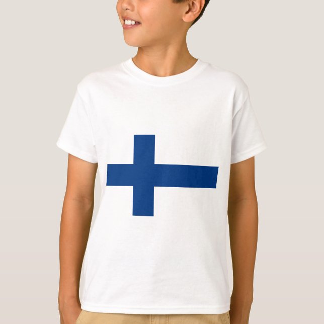 Camiseta Bandeira da Finlândia - Suomen lippu - Finlands fl (Frente)