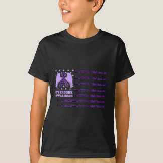 Camiseta Bandeira da Fita de Conscientização sobre Overdose