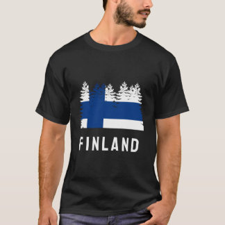 Camiseta Bandeira da Floresta Finlandesa Finlândia
