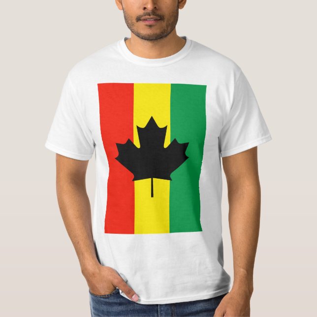 Camiseta Bandeira da folha de bordo da reggae de Rasta (Frente)