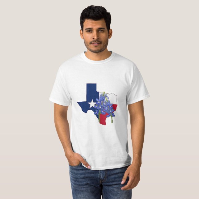 Camiseta Bandeira da forma do estado de Texas e t-shirt dos (Frente Completa)