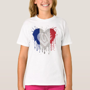 Camiseta Bandeira da França Amor