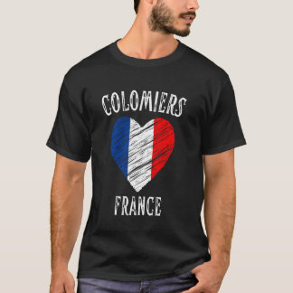 Camiseta Bandeira da França Coração Colomiers Cidade
