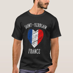 Camiseta Bandeira da França Coração Saint Herblain Cidade
