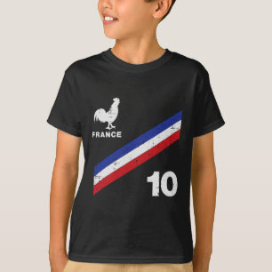Camiseta Bandeira da França Galo Número 10 Fã de Futebol Ho