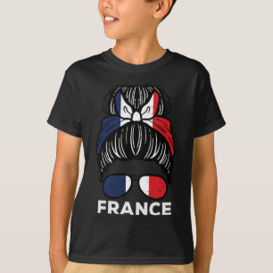 Camiseta Bandeira da França Garota Francesa Coque Futebol F