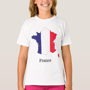 Camiseta Bandeira da França no Map Souvenir Design