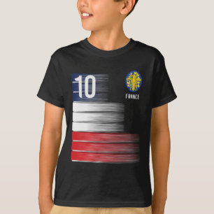 Camiseta Bandeira da França Número 10 Futebol Francês Homen