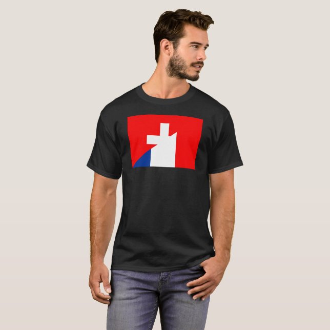 Camiseta bandeira da frança suiça país meio símbolo suíço (Frente Completa)