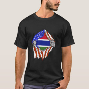 Camiseta Bandeira da Gâmbia América Peito Orgulho Gambiano