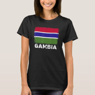 Camiseta Bandeira da Gâmbia Apoie Pessoas Gambianas Mulhe