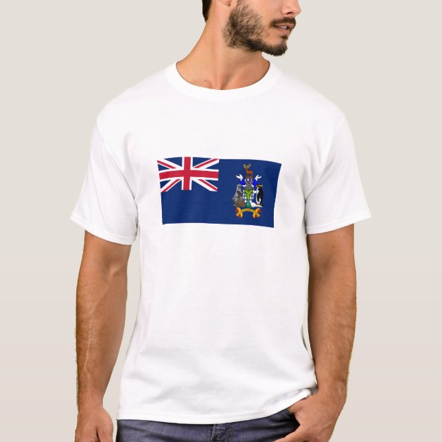 Camiseta Bandeira da Geórgia do Sul e Ilhas Sandwich do Sul (Frente)