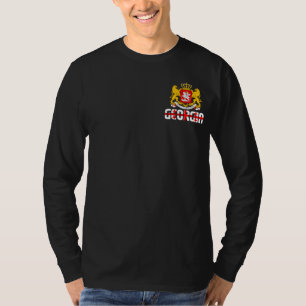 Camiseta Bandeira da Geórgia e Casaco de Armas Patriótica