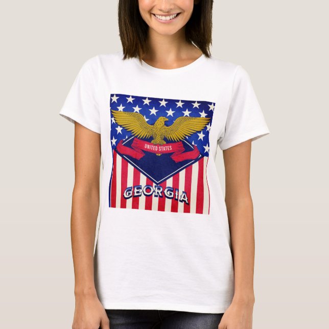 Camiseta Bandeira da Geórgia EUA (Frente)