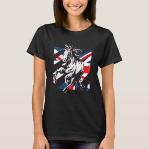 Camiseta Bandeira da Grã-Bretanha Reino Unido Cavalgada Esp