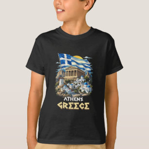 Camiseta Bandeira da Grécia Atenas Atenas Lembrança Viagem