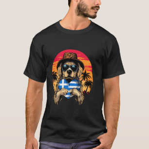 Camiseta Bandeira da Grécia Cão Pôr do sol Helenos Raízes G