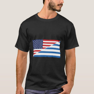 Camiseta Bandeira Da grécia E Bandeira Dos Eua Raízes Dão P