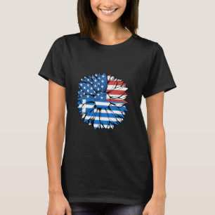 Camiseta Bandeira da Grécia Girassol EUA América Helenos Gr