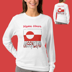 Camiseta Bandeira da Gronelândia e Groenlandês Vermelha Per