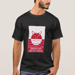 Camiseta Bandeira da Gronelândia Oceano Ártico Cauda de Bal