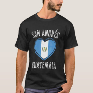 Camiseta Bandeira da Guatemala Coração Cidade de San Andres