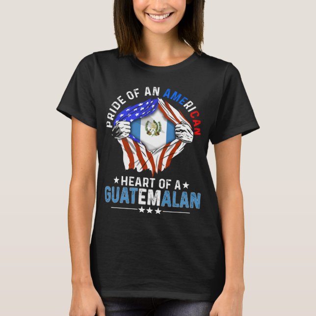 Camiseta Bandeira da Guatemala no estrangeiro americano (Frente)