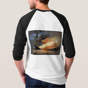 Camiseta Bandeira da guerra civil rebelde em chamas da band