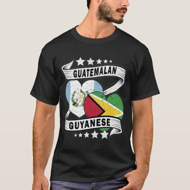 Camiseta Bandeira Da Guiana E Da Guatemala (Frente)