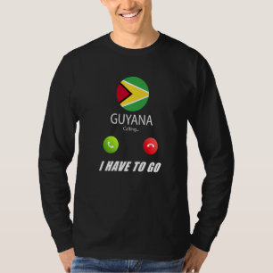 Camiseta Bandeira da Guiana Lembrança Guiana Está Chamando