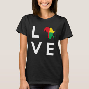 Camiseta Bandeira da Guiné Bissau Ama o Continente Africano