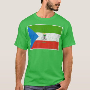 Camiseta Bandeira da Guiné Equatorial com vintage Equatogui