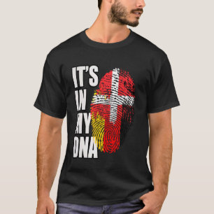 Camiseta Bandeira da Herança de DNA Alemã e Dinamarquesa