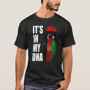 Camiseta Bandeira da Herança de DNA Misto Afegão e Líbio