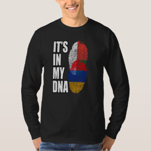 Camiseta Bandeira da Herança de DNA Misto Armênio e Malgaxe