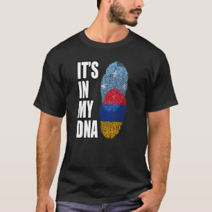 Camiseta Bandeira da Herança de DNA Misto Armênio e Microné