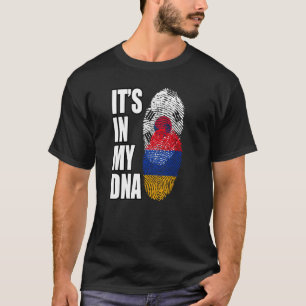 Camiseta Bandeira da Herança de DNA Misto Armênio e Sul-Cor