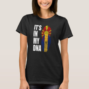 Camiseta Bandeira da Herança de DNA Misto de Barbadiano e M
